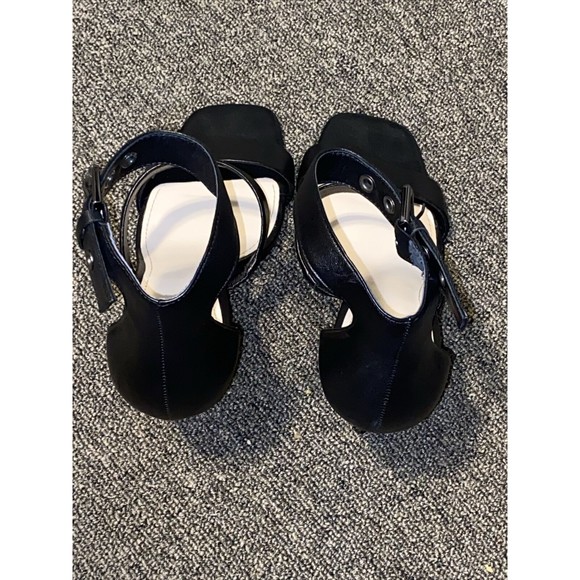 Botkier New York Black Leather Lorri Two Band Ankle Strap Sandals Heels Size 9 - Picture 5 of 16